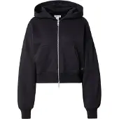 Calvin Klein Jeans Veste de survêtement 'Woven Label Hoodie' noir