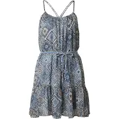 ONLY Robe d’été 'ONLASTA' beige / bleu marine / bleu denim / marron