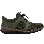 Rieker Chaussures pour femmes, chaussures basses, mocassins, couleur verte, style décontracté