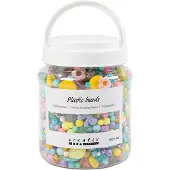 Creativ Company Perles en plastique de différentes couleurs, 700ml