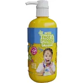 Natural Face & Fingerpaint Bouteille de peinture naturelle pour visage et doigts avec pompe - Jaune, 1 l (1000 ml)