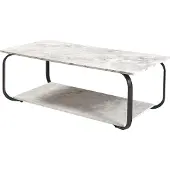 En.casa Table basse 'Kolta' 120x60x43 cm aspect marbre, blanc