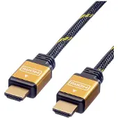 Roline HDMI (Typ A) — HDMI (Typ A) (1 m), Câble vidéo, Or, Noir