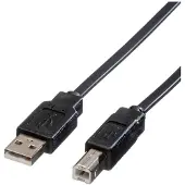 Roline Câble plat USB 2.0 pour Notebook, type A-B, noir, 0,8 m