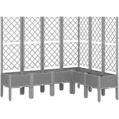 vidaXL Jardinière avec treillis gris clair 160x120x142 cm PP