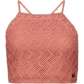 Superdry Vintage Crop Crochet Sleeveless Top Rose S Femme