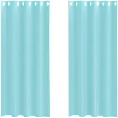 vidaXL Voile Rideaux avec oeillets 2 pcs. Turquoise