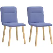 vidaXL Chaise de salle à manger 2 pcs. Tissu bleu jean