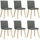 vidaXL Chaises de salle à manger 6 pcs. Tissu gris foncé