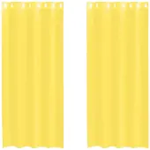 vidaXL Voile Rideaux avec oeillets 2 pcs. Jaune