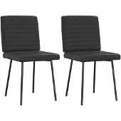 vidaXL Chaise de salle à manger 2 pcs. noir similicuir