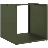 vidaXL Étagère à bois de chauffage vert olive 40x40x40 cm Acier laminé à froid