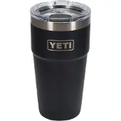 Yeti Rambler Stackable Cup 20oz Mag Slider Lid, Black, tasse thermos empilable avec couvercle, 591 ml