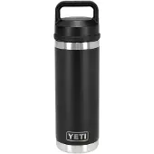 Yeti Rambler Bottle 18oz Chug Cap, Black, bouteille isotherme avec bouchon large, 532 ml