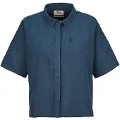 Fjällräven Övik Hemp Camp Short Sleeve Shirt Bleu S Femme