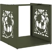 vidaXL Étagère à bois de chauffage vert olive 40x40x40 cm Acier laminé à froid