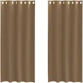 vidaXL Voile Rideaux avec illets 2 pcs. Marron clair