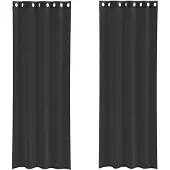 vidaXL Voile Rideaux avec œillets 2 pcs. noir 140x300 cm