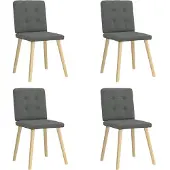 vidaXL Chaises de salle à manger 4 pcs. Tissu gris foncé
