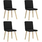 vidaXL Chaise de salle à manger 4 pcs. tissu noir
