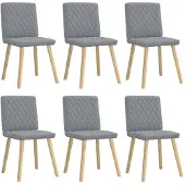 vidaXL Chaises de salle à manger 6 pcs. Tissu gris clair