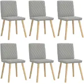 vidaXL Chaises de salle à manger 6 pcs. Tissu gris nuage