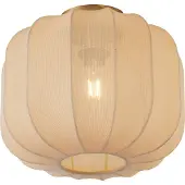 QAZQA Plafonnier Japandi doré avec abat-jour beige - Pluni