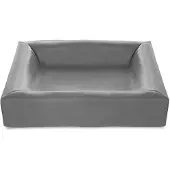 Bia Bed Bed Housse de panier pour chien en simili-cuir Gris