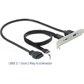 DeLOCK Slot bracket - Console USB - tête USB3.0 19 broches, en-tête USB 3,1 20 broches à USB type A, USB-C (F) - 5 / 20 V - 50cm - noir (89934)