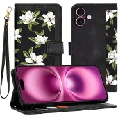 Techsuit - FlipCraft - iPhone 16 Plus - Flowers of the Dawn (Apple iPhone 16 Plus), Coque pour téléphone portable, Noir
