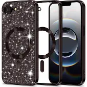 Techsuit - Luxury Glitter MagSafe - iPhone 16e - Black (Apple iPhone 16e, Apple iPhone 17e), Coque pour téléphone portable, Noir
