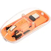 Manhattan 190282 Souris sans fil USB-A 4 boutons RGB LED orange transparent