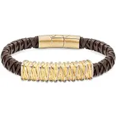 Police Bracelet - - PEJGB2112301 - Marron et doré - Métal - Homme