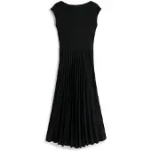 Tommy Hilfiger Robe Longue Moulante Et Évasée Plissée 5x2 Rib Midi F&f Drs/Black - L