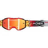 O'Neal B-10 HR, Crossbrille verspiegelt Kinder ,Gris/Rouge/Jaune Rouge Réfléchissant ,Taille unique