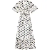 Garcia E50281 Short Sleeve Long Dress Blanc S Femme