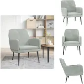 vidaXL Fauteuil gris clair 62x79x79 cm Velours - Fauteuil