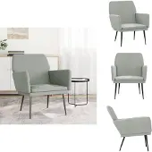 vidaXL Fauteuil gris clair 62x79x79 cm Velours - Fauteuil