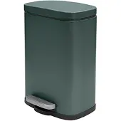Spirella Seau à cosmétique 5 litres en inox avec abaissement automatique et seau intérieur "Akira" Poubelle de salle de bains Softclose Poubelle vert foncé