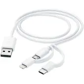 Hama Câble Usb - Lightning / Usb-c Microusb 1 M Blanc (187200)