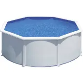 Gre Pools Fidji Piscine en acier Avec parois Blanc 300 x 120 cm Blanc 300 x 120 cm