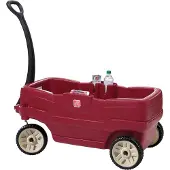Step2 Neighborhood Wagon | Wagon Jouet | Chariot Jouet Rouge, 2 Places | Confortable Et Sécuritaire Avec Ceintures De Sécurité Inclusent | Facile À