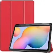 Cover-Discount Galaxy Tab S6 Lite - Étui en cuir intelligent à trois volets rouge (Samsung Galaxy Tab S6 Lite), Étui pour tablette, Rouge