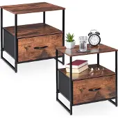Relaxdays 2x table de nuit (45 x 42.50 x 50 cm)