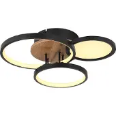 Globo Lighting Plafonnier métal noir mat, LED