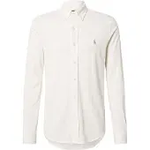 Ralph Lauren pour homme. 710654408146 Chemise en piqué ultra-léger beige (S), Casuel, Coton, Manche longue