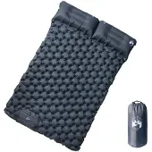vidaXL Matelas de camping autogonflant avec oreillers 2 personnes gris