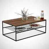 Skye Decor , Etna - Walnut, table basse, noyer, panneaux de particules 100 % mélaminés, 95 x 55 x 43 cm