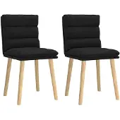 vidaXL Chaise de salle à manger 2 pcs. tissu noir