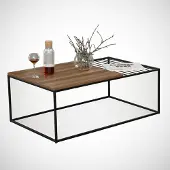 Skye Decor , Zinus - Walnut, table basse, noyer, panneaux de particules 100 % mélaminés, 95 x 55 x 43 cm